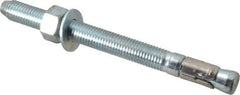 Powers Fasteners - 3/4" Diam, 3/4" Drill, 8-1/2" OAL, 2-3/4" Min Embedment Wedge Expansion Concrete Anchor - Stainless Steel (Clip)/Steel (Body), Zinc-Plated Finish, Hex Nut Head, Hex Drive, 6-1/4" Thread Length - Exact Tool & Supply