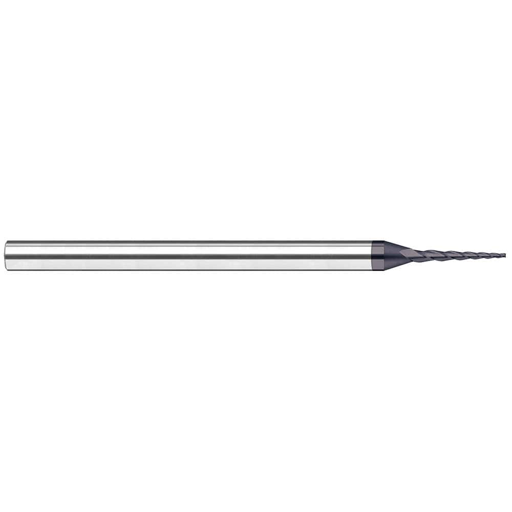 Harvey Tool - 15° per Side 1/64" Small End Diam 0.12" LOC 3-Flute Solid Carbide Tapered Square End Mill - Exact Tool & Supply