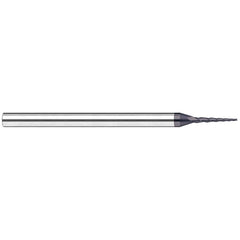 Harvey Tool - 15° per Side 1/64" Small End Diam 0.12" LOC 3-Flute Solid Carbide Tapered Square End Mill - Exact Tool & Supply