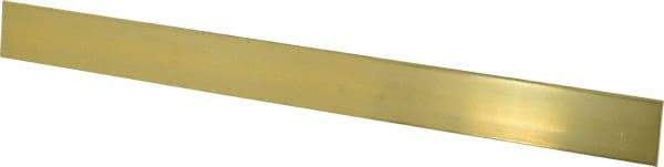 Made in USA - 0.064 Inch Thick x 1 Inch Wide x 12 Inch Long, Brass Strip - Alloy 260 - Exact Tool & Supply