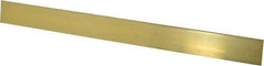Made in USA - 0.064 Inch Thick x 1 Inch Wide x 12 Inch Long, Brass Strip - Alloy 260 - Exact Tool & Supply