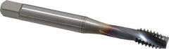 OSG - 1/4-20 UNC 3 Flute 2B Modified Bottoming Spiral Flute Tap - Powdered Metal, TiCN Finish, 2-1/2" OAL, Right Hand Flute, Right Hand Thread, H5, Series EXOTAP - Exact Tool & Supply