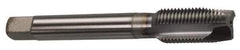 OSG - 1/4-28 UNF, 3 Flute, TiCN Finish, Powdered Metal Spiral Point Tap - Plug Chamfer, Right Hand Thread, 2-1/2" OAL, 1" Thread Length, 0.255" Shank Diam, 2B Class of Fit, Series 312 - Exact Tool & Supply
