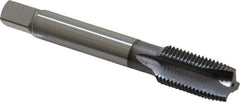 OSG - 9/16-18 UNF, 3 Flute, TiCN Finish, Vanadium High Speed Steel Spiral Point Tap - Plug Chamfer, Right Hand Thread, 3-19/32" OAL, 1-21/32" Thread Length, 0.429" Shank Diam, Series 300 - Exact Tool & Supply