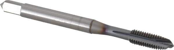 OSG - #10-32 UNF, 3 Flute, TiCN Finish, Vanadium High Speed Steel Spiral Point Tap - Plug Chamfer, Right Hand Thread, 2-3/8" OAL, 7/8" Thread Length, 0.194" Shank Diam, 2B Class of Fit, Series 300 - Exact Tool & Supply