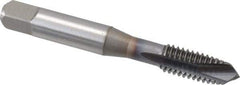 OSG - 3/8-16 UNC, 3 Flute, TiCN Finish, Vanadium High Speed Steel Spiral Point Tap - Plug Chamfer, Right Hand Thread, 2-15/16" OAL, 1-1/4" Thread Length, 0.381" Shank Diam, 3B Class of Fit, Series 300 - Exact Tool & Supply