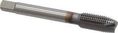 OSG - 7/16-20 UNF, 3 Flute, TiCN Finish, Vanadium High Speed Steel Spiral Point Tap - Plug Chamfer, Right Hand Thread, 3-5/32" OAL, 1-7/16" Thread Length, 0.323" Shank Diam, Series 300 - Exact Tool & Supply