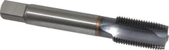 OSG - 5/8-18 UNF, 3 Flute, TiCN Finish, Vanadium High Speed Steel Spiral Point Tap - Plug Chamfer, Right Hand Thread, 3-13/16" OAL, 1-13/16" Thread Length, 0.48" Shank Diam, 3B Class of Fit, Series 300 - Exact Tool & Supply