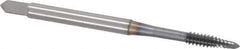 OSG - #6-32 UNC, 2 Flute, TiCN Finish, Vanadium High Speed Steel Spiral Point Tap - Plug Chamfer, Right Hand Thread, 2" OAL, 11/16" Thread Length, 0.141" Shank Diam, 3B Class of Fit, Series 300 - Exact Tool & Supply