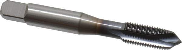 OSG - 3/8-24 UNF, 3 Flute, TiCN Finish, Vanadium High Speed Steel Spiral Point Tap - Plug Chamfer, Right Hand Thread, 2-15/16" OAL, 1-1/4" Thread Length, 0.381" Shank Diam, 2B Class of Fit, Series 300 - Exact Tool & Supply