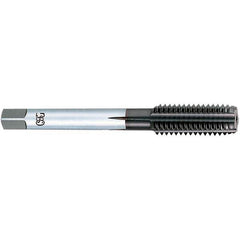 OSG - 3/8-16 UNC, 3 Flute, TiCN Finish, Powdered Metal Spiral Point Tap - Plug Chamfer, Right Hand Thread, 2-15/16" OAL, 1-1/4" Thread Length, 0.381" Shank Diam, 3B Class of Fit, Series 312 - Exact Tool & Supply
