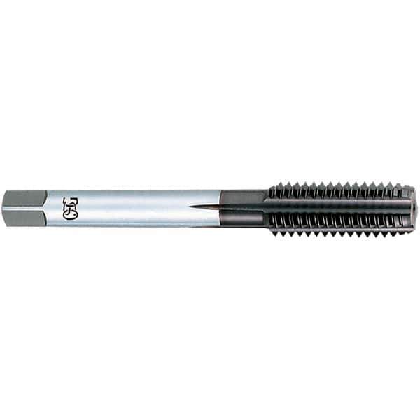 OSG - #6-32 UNC, 3 Flute, TiCN Finish, Powdered Metal Spiral Point Tap - Plug Chamfer, Right Hand Thread, 2" OAL, 11/16" Thread Length, 0.141" Shank Diam, 2B Class of Fit, Series 312 - Exact Tool & Supply
