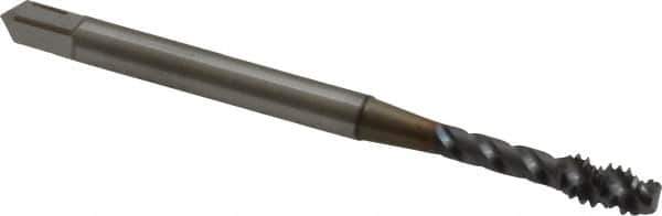 OSG - #6-32 UNC 3 Flute Modified Bottoming Spiral Flute Tap - Vanadium High Speed Steel, TiCN Finish, 2" OAL, Right Hand Flute, Right Hand Thread, Oversize, H5, Series EXOTAP VA3 - Exact Tool & Supply