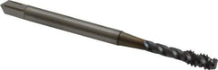 OSG - #6-32 UNC 3 Flute Modified Bottoming Spiral Flute Tap - Vanadium High Speed Steel, TiCN Finish, 2" OAL, Right Hand Flute, Right Hand Thread, Oversize, H5, Series EXOTAP VA3 - Exact Tool & Supply