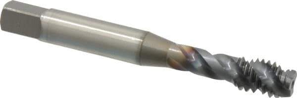 OSG - 5/16-18 UNC 3 Flute 2B Modified Bottoming Spiral Flute Tap - Vanadium High Speed Steel, TiCN Finish, 2-23/32" OAL, Right Hand Flute, Right Hand Thread, H5, Series EXOTAP VA3 - Exact Tool & Supply