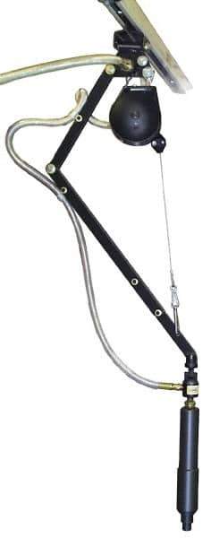 Qualtech - 1.4 to 2.3 kg Holding Capacity, 3 to 5 Lbs. Holding Capacity, Torque Arm - 18 to 25 (Telescoping Arm) and 9 (Fixed Arm) Inch Long, Rail Mount, Tool Balancer Included - Exact Tool & Supply