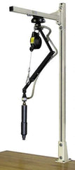Qualtech - 0.9 to 2.3 kg Holding Capacity, 2 to 5 Lbs. Holding Capacity, Torque Arm with Swing Jib - 18 to 25 (Telescoping Arm) and 9 (Fixed Arm) Inch Long, 5 Ft. High, Rail Mount, Tool Balancer Included - Exact Tool & Supply