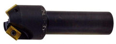 Kyocera - 60° Lead Angle, 9/16" Max Cut Diam, 9/16" Min Cut Diam, 0.16" Max Depth of Cut, Indexable Chamfer and Angle End Mill - 2 Inserts, XPMT 0902.. Insert Style, 2.91" Overall Length, Straight Shank - Exact Tool & Supply