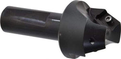 Kyocera - 30° Lead Angle, 1" Max Cut Diam, 1" Min Cut Diam, 1/2" Max Depth of Cut, Indexable Chamfer and Angle End Mill - 2 Inserts, XPMT 15T3.. Insert Style, 3.15" Overall Length, Straight Shank - Exact Tool & Supply