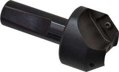Kyocera - 37.5° Lead Angle, 1" Max Cut Diam, 1" Min Cut Diam, 0.456" Max Depth of Cut, Indexable Chamfer and Angle End Mill - 2 Inserts, XPMT 15T3.. Insert Style, 3.15" Overall Length, Straight Shank - Exact Tool & Supply