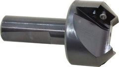 Kyocera - 45° Lead Angle, 1" Max Cut Diam, 1" Min Cut Diam, 0.4" Max Depth of Cut, Indexable Chamfer and Angle End Mill - 2 Inserts, XPMT 15T3.. Insert Style, 3.15" Overall Length, Straight Shank - Exact Tool & Supply