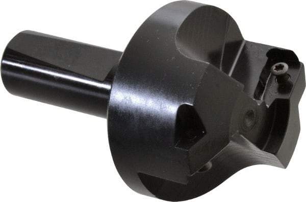 Kyocera - 75° Lead Angle, 1" Max Cut Diam, 1" Min Cut Diam, 0.146" Max Depth of Cut, Indexable Chamfer and Angle End Mill - 2 Inserts, XPMT 15T3.. Insert Style, 3.15" Overall Length, Straight Shank - Exact Tool & Supply