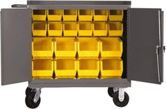 Durham - 2,000 Lb Capacity, 24" Wide x 36" Long x 40-1/2" High Mobile Cart - 2 Door, Steel, 2 Rigid/2 Swivel Casters - Exact Tool & Supply