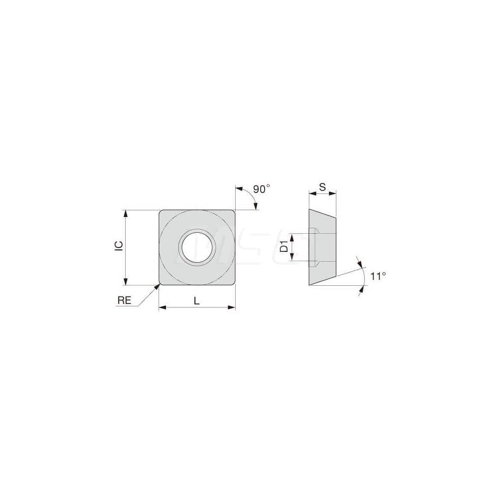 Turning Insert:  SPGW431 TH10,  Solid Carbide Uncoated Finish,  Neutral,  1/2″ Inscribed Circle,  0.0160″ Corner Radius,  90.0 &deg N/A Square,  Series  SPGW