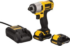 DeWALT - 12 Volt, 1/4" Drive, 79 Ft/Lb Torque, Cordless Impact Driver - Pistol Grip Handle, 2450 RPM, 2 Lithium-Ion Batteries Included - Exact Tool & Supply