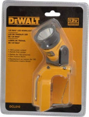 DeWALT - 12 Volts, 130 Lumens, Cordless Work Light - Yellow/Black, 12V Lithium-Ion - Exact Tool & Supply