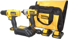 DeWALT - 12 Volt Cordless Tool Combination Kit - Includes 1/4" Impact Driver & 3/8" Drill/Driver, Lithium-Ion Battery Included - Exact Tool & Supply