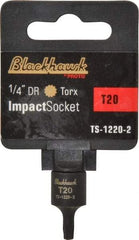 Blackhawk by Proto - 1/4" Drive, T20 Impact Torx Bit Socket - 1-3/16" OAL - Exact Tool & Supply