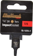Blackhawk by Proto - 1/4" Drive, T25 Impact Torx Bit Socket - 1-3/16" OAL - Exact Tool & Supply