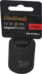 Blackhawk by Proto - 1/2" Drive 24mm Standard Impact Socket - 6 Points, 1-5/8" OAL - Exact Tool & Supply