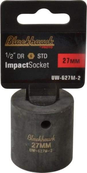 Blackhawk by Proto - 1/2" Drive 27mm Standard Impact Socket - 6 Points, 2" OAL - Exact Tool & Supply