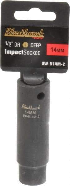 Blackhawk by Proto - 1/2" Drive 14mm Deep Impact Socket - 6 Points, 3-5/16" OAL - Exact Tool & Supply