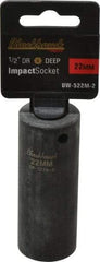 Blackhawk by Proto - 1/2" Drive 22mm Deep Impact Socket - 6 Points, 3-5/16" OAL - Exact Tool & Supply