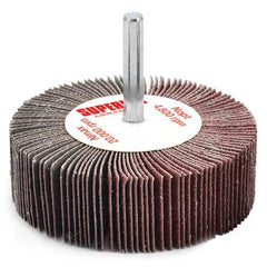 Superior Abrasives - Mounted Flap Wheels; Abrasive Type: Coated ; Outside Diameter (Inch): 3 ; Face Width (Inch): 1 ; Abrasive Material: Aluminum Oxide ; Grit: 40 ; Mounting Type: 1/4" Shank - Exact Tool & Supply