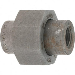 Made in USA - Size 1/4", Class 3,000, Forged Carbon Steel Black Pipe Union - 3,000 psi, Threaded End Connection - Exact Tool & Supply