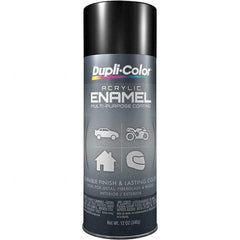 Dupli-Color - Black, Gloss, Acrylic Enamel Spray Paint - 12 to 14 Sq Ft per Can, 12 oz Container - Exact Tool & Supply