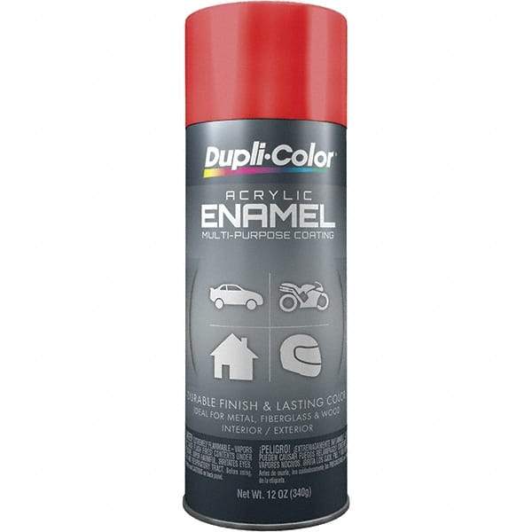 Dupli-Color - Cherry Red, Gloss, Acrylic Enamel Spray Paint - 12 to 14 Sq Ft per Can, 12 oz Container - Exact Tool & Supply
