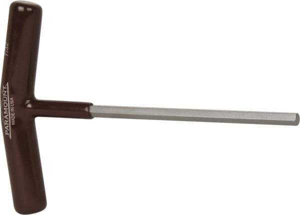 Paramount - 7/32" Hex, T-Handle Cushion Grip, Hex Key - 6" OAL, Steel, Inch System of Measurement - Exact Tool & Supply