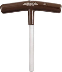 Paramount - 3/8" Hex, T-Handle Cushion Grip, Hex Key - 6" OAL, Steel, Inch System of Measurement - Exact Tool & Supply