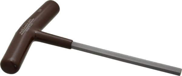 Paramount - 1/4" Hex, T-Handle Cushion Grip, Hex Key - 6" OAL, Steel, Inch System of Measurement - Exact Tool & Supply