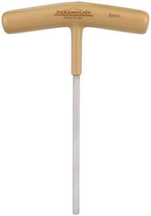 Paramount - 5mm Hex, T-Handle Cushion Grip, Hex Key - 6" OAL, Steel, Metric System of Measurement - Exact Tool & Supply