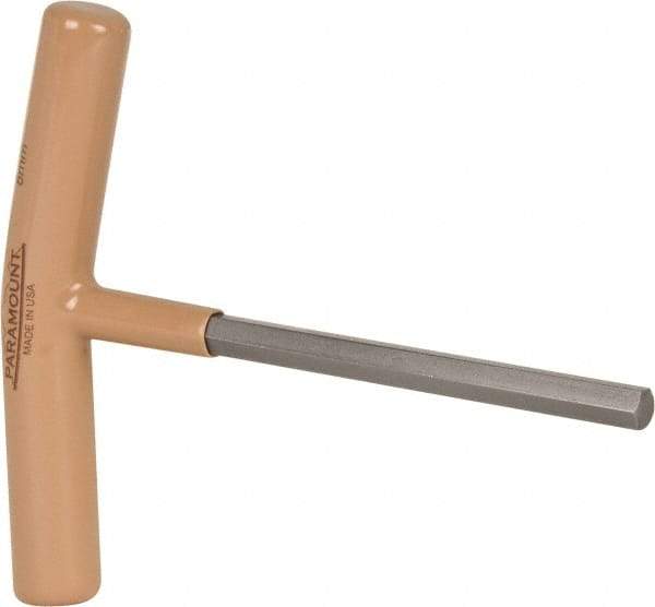Paramount - 8mm Hex, T-Handle Cushion Grip, Hex Key - 6" OAL, Steel, Metric System of Measurement - Exact Tool & Supply