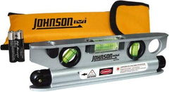 Johnson Level & Tool - 1 Beam 100' Max Range Torpedo Laser Level - Red Beam, 1/8" at 50' Accuracy, 7-1/2" Long x 2" Wide x 3/4" High, Battery Included - Exact Tool & Supply