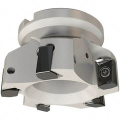 Iscar - 5 Inserts, 80mm Cut Diam, 27mm Arbor Diam, 16.3mm Max Depth of Cut, Indexable Square-Shoulder Face Mill - 0/90° Lead Angle, 50mm High, H490 AN.X 17 Insert Compatibility, Through Coolant, Series Helido - Exact Tool & Supply