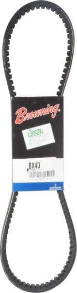 Browning - Section BX, 21/32" Wide, 43" Outside Length, Gripnotch V-Belt - Rubber Compound, Gripnotch, No. BX40 - Exact Tool & Supply