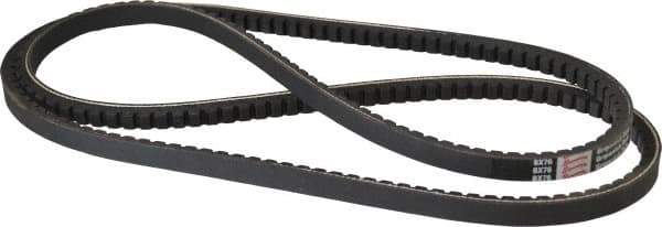 Browning - Section BX, 21/32" Wide, 79" Outside Length, Gripnotch V-Belt - Rubber Compound, Gripnotch, No. BX76 - Exact Tool & Supply